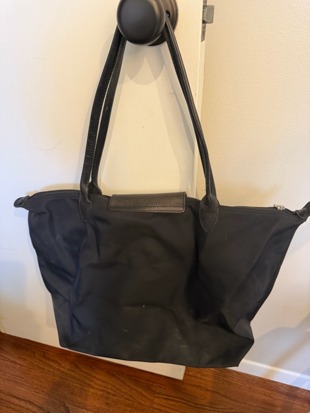 Longchamp Black Nylon Tote with Leather Trim - Picture 2 of 5
